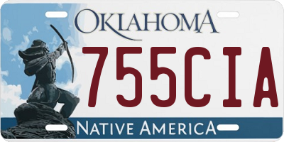 OK license plate 755CIA