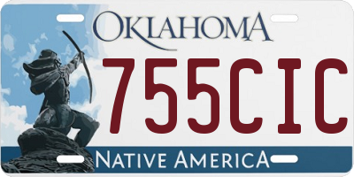 OK license plate 755CIC