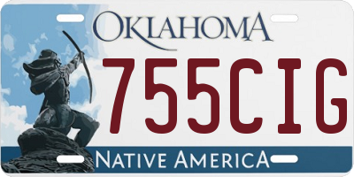 OK license plate 755CIG