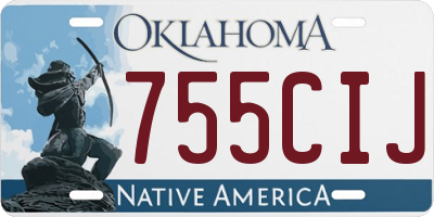OK license plate 755CIJ