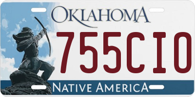 OK license plate 755CIO