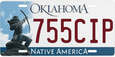 OK license plate 755CIP