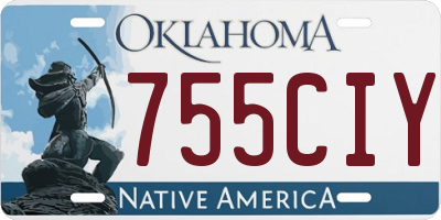 OK license plate 755CIY