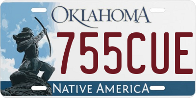 OK license plate 755CUE