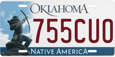 OK license plate 755CUO