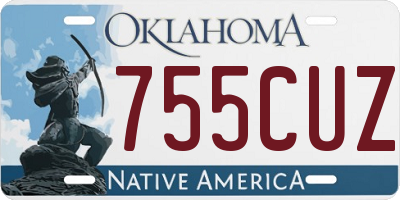OK license plate 755CUZ