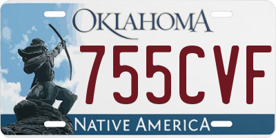 OK license plate 755CVF