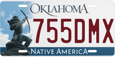 OK license plate 755DMX