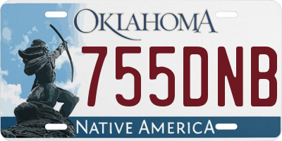 OK license plate 755DNB