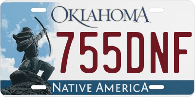 OK license plate 755DNF