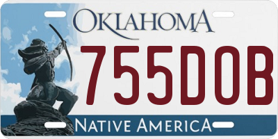 OK license plate 755DOB