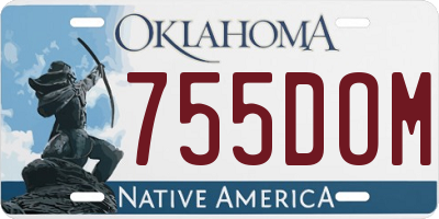 OK license plate 755DOM