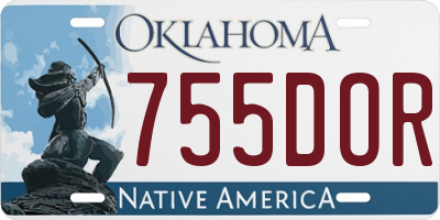 OK license plate 755DOR