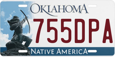 OK license plate 755DPA