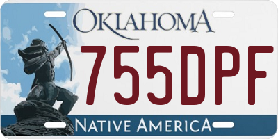 OK license plate 755DPF