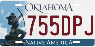 OK license plate 755DPJ