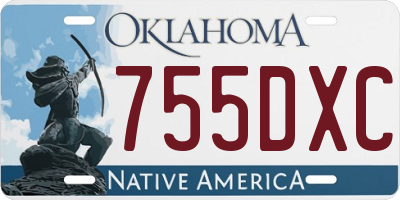 OK license plate 755DXC