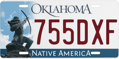 OK license plate 755DXF
