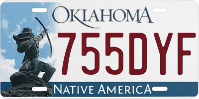 OK license plate 755DYF