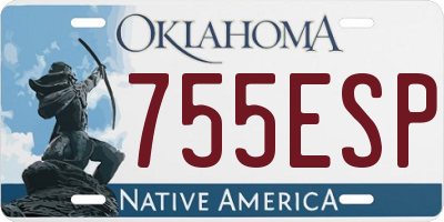 OK license plate 755ESP