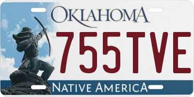 OK license plate 755TVE