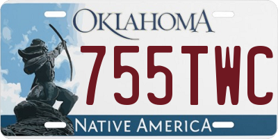 OK license plate 755TWC