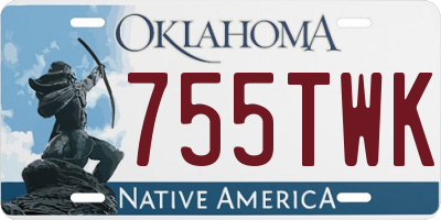 OK license plate 755TWK