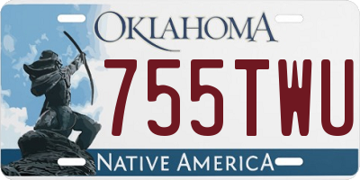 OK license plate 755TWU