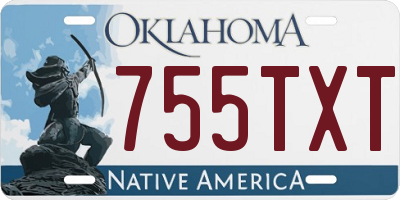 OK license plate 755TXT