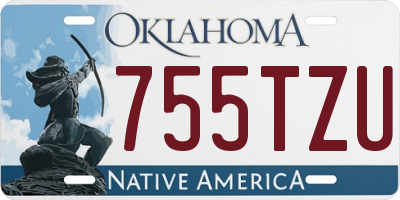 OK license plate 755TZU