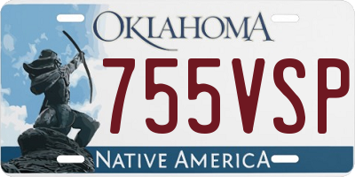 OK license plate 755VSP