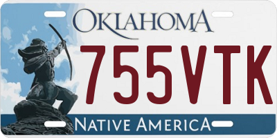 OK license plate 755VTK