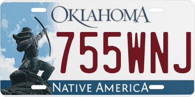 OK license plate 755WNJ