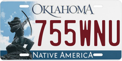 OK license plate 755WNU