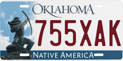 OK license plate 755XAK