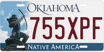 OK license plate 755XPF