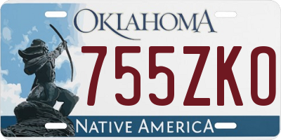 OK license plate 755ZKO