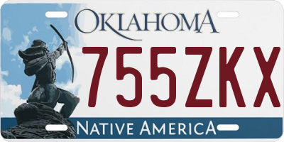OK license plate 755ZKX