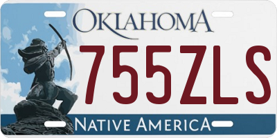OK license plate 755ZLS