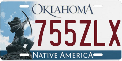 OK license plate 755ZLX