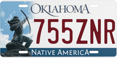 OK license plate 755ZNR