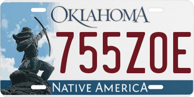 OK license plate 755ZOE