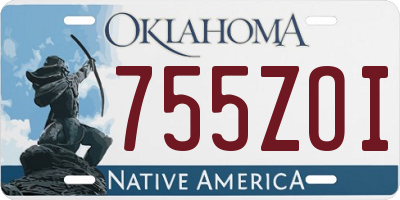 OK license plate 755ZOI