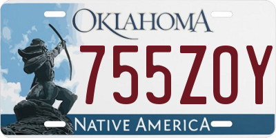 OK license plate 755ZOY