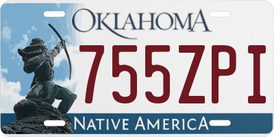 OK license plate 755ZPI