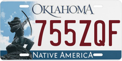 OK license plate 755ZQF