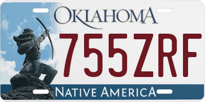 OK license plate 755ZRF