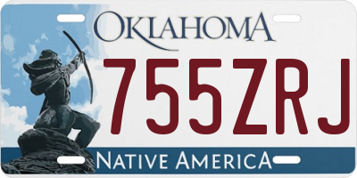 OK license plate 755ZRJ