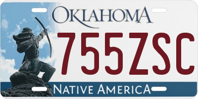 OK license plate 755ZSC