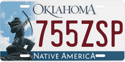 OK license plate 755ZSP